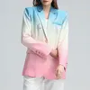 Costumes pour femmes dégradé couleur Blazers pour femmes 2022 mode dames hauts col cranté simple boutonnage lune broderie Blazer manteaux