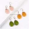 Dangle Chandelier Trendy Cute Resin Earrings For Women Colorf High Quality Copper Oval Drop Earring Candy Color Kids Gifts Deliver Dhzgq