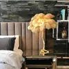 Table Lamps Nordic Copper Resin Gold Desk Lamp Ostrich Feather Bedside High-grade Handmade Tiffany American RETRO Bed