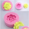 Moldes de cozimento Padr￣o de flores Round Sile Molds Diy Mini Rose Chocolate Cozinha Ferramenta de Acess￳rio Mod Candy Baking Cake 0 65 DHGARDEN DHGLA