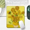 Van Gogh Starry Night Night Mouse Pad Laptop Laptop n￣o deslizamento espessado Borda de bloqueio Paddas de teclado