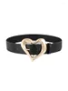 Cinture Designer Women Alta qualità Versatile Casual PU Leather Black Belt Jeans Dress Cintura Fashion Heart Cutout Girdle
