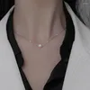 سلاسل Prata 925 أصلي قلادة لؤلؤة واحدة للنساء كولار كولير Femme Bijoux Cadenas Mujer