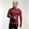 Polos masculine 2022 Marque Summer Round Tops T-shirt à manches longues T-shirt Sports Fitness Shirt Running Gym Men T