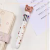 Bear Cartoon Silikon 10 kolorów Chunky Ballpoint Pen Pen School Office Dres Prezent Prezent Papelaria Escolar GC1842