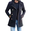 Männer Wollmischungen Wollmantel Herbst Winter Revers Zweireiher Fit Mode Jacke Outwear Langarm Mantel Tops 221201