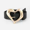 Cinture Designer Women Alta qualità Versatile Casual PU Leather Black Belt Jeans Dress Cintura Fashion Heart Cutout Girdle