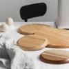 Plates Japanese Acacia Wooden Tray Cake Household Simple Solid Wood Round Saucer Dinner Dessert Dish Decoration