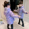 Piumino 3 10 anni Ragazze Moda Giacche lunghe per l'inverno Parka spesso e caldo Tuta da neve Simpatico orso Capispalla per bambini con cappuccio 221130