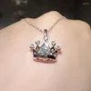 Ketens Fashion Link Chain Cubic Zirconia Crown Charm Pendant ketting Bruiloftinvoering accessoires voor vrouwen trendy sieraden cadeau x023