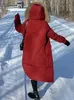 Kvinnor ner parkas vinterjackor kvinnor p￤ls krage br￶d kl￤der lyx mode trend rockar kvinna huva varma tjocka l￥nga damer 221201