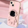 Астронавты телефона. 6D Talting Hidden Stand Designers для iPhone 14 Plus Pro Max Luxury Shell iPhone14 13 12 Mini 11 8 7 xr x xs Защитный складной держатель складного дисплея