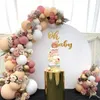 Noel dekorasyonları pembe macaron metal balon çelenk kemeri kiti düğün kiti düğün doğum günü parti balonlar dekorasyon çocuklar bebek duş lateks konfeti balon 221201