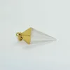 Pendanthalsband Guldplätering Crystal Quartz Arrowhead för DIY -smycken som gör Famale Natural Stone Clear Rhombus fasetterad