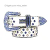 2022 Pasek Designer BB Simon Rhinestone Belt for Men High Grade Glass Inkrustowany Diamentowy Topin Kluczowy Hip Hop Punk Styl Spersonalizowany