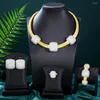 Серьги ожерелья устанавливают Godki Brazil Fashion Dubai Jewelry Sergring Nigeria Марокканские свадебные аксессуары свадебные браслеты вечеринка