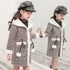 Manteau Automne Hiver fille en veste mode couture plaid design fille long manteau fille enfants 4 12 ans 221130