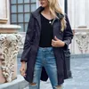 여자 트렌치 코트 여성 클라이밍 코트 후드 단색 긴 소매 드로우 스트링 가디건 방수 야외 재킷을위한 chaquetas