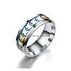 Bandringe Edelstahl Schmetterling Blau Gold Pailletten Band Ring Modeschmuck Für Frauen Geschenk Drop Lieferung DHA76