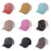 Chapeau de queue de cheval Criss Cross Washed Distressed Messy Buns Ponycaps Baseball Cap Trucker Mesh Hats FY2518 tt1201