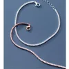 Łańcuch bransoletki Trustdavis luksus Real 925 srebrna moda prosta olśniewające bransoletki cZ dla kobiet ślub grzywny s925 biżuteria DA1715