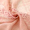 Sjaals est soft pink geometrie print kwastje sjaals sjaals vrouwen trendy geometrische hijab wrap