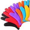 Oven Mitts Sile Five Fingers Glove Baking Barbecue Thickening Heat Resistant Microwave Oven Anti Scalding Gloves Food Grade Dhgarden Dhgc4