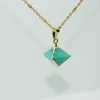 Colares de pendentes 5pcs jóias de moda verde Crystal Quartz Howlite Gold Point para Women Natural Stone Square Colar