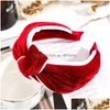 Headbands Noel Veet Saç Bantları Kadınlar İçin Kafa Geniş Düğümlü Kafa Bantları Moda Çerçeve Saç Hoop Aksesuarları Damla Teslimat Mücevher Dhkam