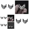 Stud Fashion Jewelry Vintage Cute Mens Womens Sier Color Sphinx Hairless Cat Orecchini Drop Delivery Dh9Wh