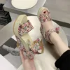 Slippers Lace Leisure Women Wedges Heeled Shoes Summer Sandals Party Platform High Heels Woman 221130