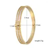 Bangle Hand Bracelets For Women Zircon Natural Stone Luxury Fashion Gold Plated African Jewelry Dubai Christmas Gifts Female