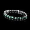 Bracelet Chain S925 Sterling Silver Bracelets Luxury Aaa Zircon Simple Bride Jewelry Sapphire Emerald Gemstone Bangle