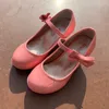 الأحذية الرياضية Bekamille Girls Leather Shoes Autumn Bowtie Sandals أطفال عالية الكعب الأميرة الحلوة ل SZ107 221130