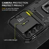 Casos de armadura à prova de choque Kickstand Slide Tampa de capa de impacto Bumpers resistentes ao Samsung Galaxy A03 Core A03S A13 5G A11 A23 A33 A53 A73 M13 M23 M52 M53