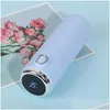 Water Bottles 420Ml Smart Thermos Stainless Steel Water Bottle Led Digital Temperature Display Coffee Thermal Mugs Intellige Dhgarden Dhvf9