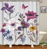 Shower Curtains Nordic Minimalist Small Flower Curtain 3D Home Background Decor Bathroom Waterproof Polyester White Bath Screen