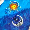 T-shirt da uomo 2022ss Tie Dye Blu T-SHIRTS Uomo Donna Migliore qualità Vintage Sun Moon Stampa Top Tees T Shirt T221130