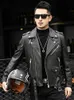 Men's Leather Faux Mauroicardi Spring Autumn Short Cool Black Biker Jacket Men Zipper Long Sleeve Belt Plus Size European Fashion 4xl 5xl 221201