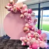 Dekoracje świąteczne różowy metalowy balon makaronowy girland arch arch