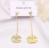 20colors 18K Plaqué Or Lettres Boucles D'oreilles Marque Designers Femmes Argent Cristal Strass Perle Boucle D'oreille pour La Fête De Mariage Jewerlry Accessoires