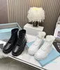 Designer skor kvinnor svart borstade l￤der loafers l￤der boot nylon plattform sneakers cloudbust sko sn￶rning mens sneaker