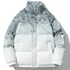 Parkas pour hommes hiver chaud tissage motif coton rembourré veste hommes surdimensionné manteau à bulles mode coréenne rue Baggy Parka vêtements mâle 3XL 221130