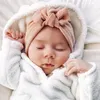 M542 Cappello lavorato a maglia per neonato Cappello per neonato Berretto da sole per bambini Berretto turbante in maglia bowknot Cappelli per bambina