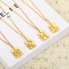 Celi Classic 12 Constellation Pendant Necklace Gold Collar Chain Man Women Designer Jewelry