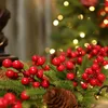 ديكورات عيد الميلاد ديكور المنزل إكسسوارات الأشجار الاصطناعية الديكور محاكاة الفاكهة الحمراء الحلي الداخلية الهدايا