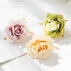 Christmas Decorations 100PCS Artificial Silk White Roses Wedding Home Decoration Needlework Cake Accessories Christmas Wreath Material Fake Flowers 221201