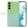 ID -kaart Pocket Liquid Silicone Cases voor Samsung S23 Ultra Plus Opmerking 20 S22 S21 A13 5G A23 4G A33 A53 M23 M33 M53 Zachte TPU Creditcard Slot Doos Telefonisch Gat Back Skin