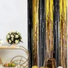 Decorazione per feste Sfondo nero dorato Tenda lamina metallica Frange Luccichio Compleanno Matrimonio Parete Po Zone