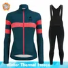 Cykeltröja sätter Salexo Winter Bicycle Clothing Women Thermal Fleece Set Sport Bike MTB Riding Bib Pants Warm 221201